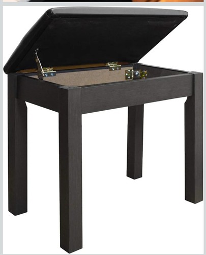 Black wood piano bench stool - piano,