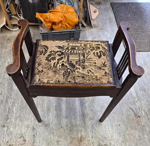 Piano stool bench dark - piano,