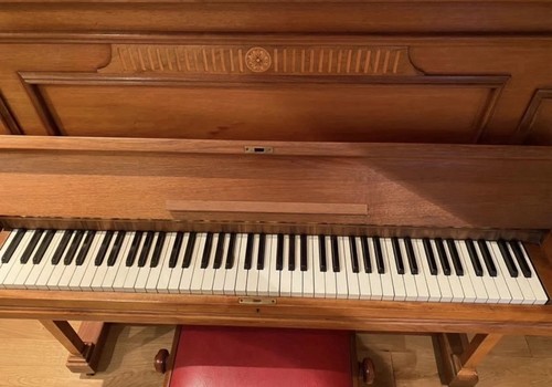 Brown wood upright - brown, piano