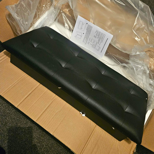 Black tufted piano bench - tufted,
